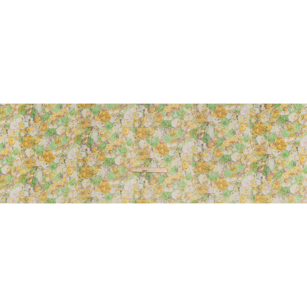 Silk Chiffon Print Made in Italy - Yellow, Green and Lilac Painterly Floral - Deadstock - Full - Image 5 of 5 Silk Chiffon Print Made in Italy - Yellow, Green and Lilac Painterly Floral - Deadstock - Full - Image 5 of 5