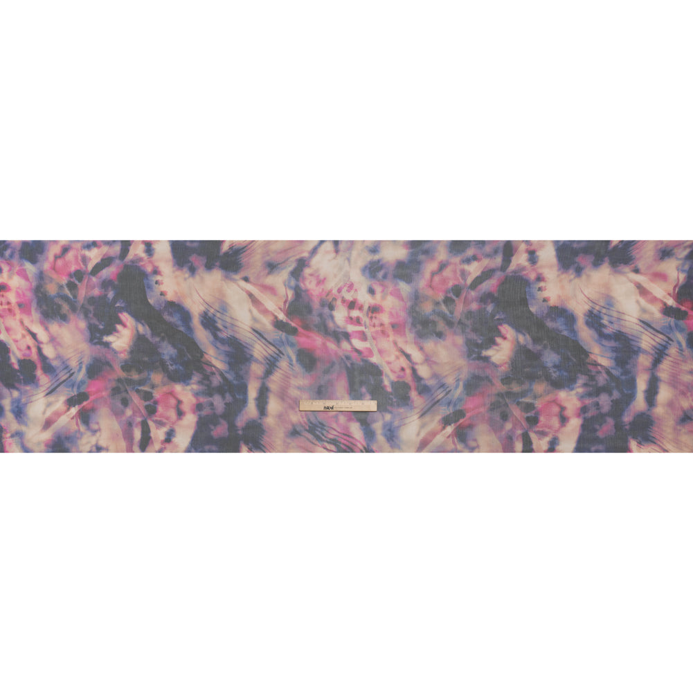 Silk Voile Print Made in Italy - Pink, Purple and Indigo Abstract - Deadstock - Full - Image 5 of 5 Silk Voile Print Made in Italy - Pink, Purple and Indigo Abstract - Deadstock - Full - Image 5 of 5