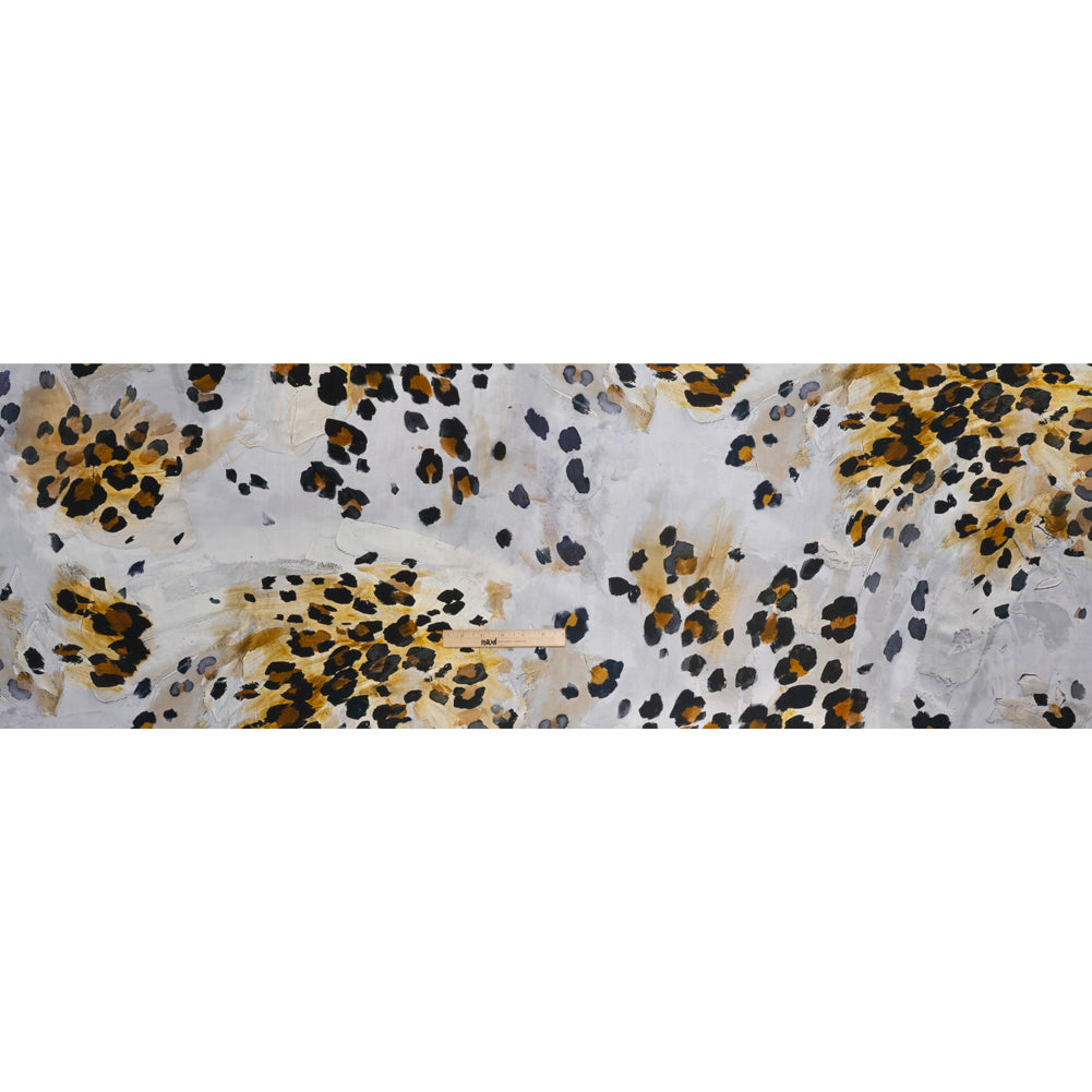 Silk Twill Print Made in Italy - Yellow Ochre, Brown and Black Painted Animal Spots - Deadstock - Full - Image 5 of 5 Silk Twill Print Made in Italy - Yellow Ochre, Brown and Black Painted Animal Spots - Deadstock - Full - Image 5 of 5
