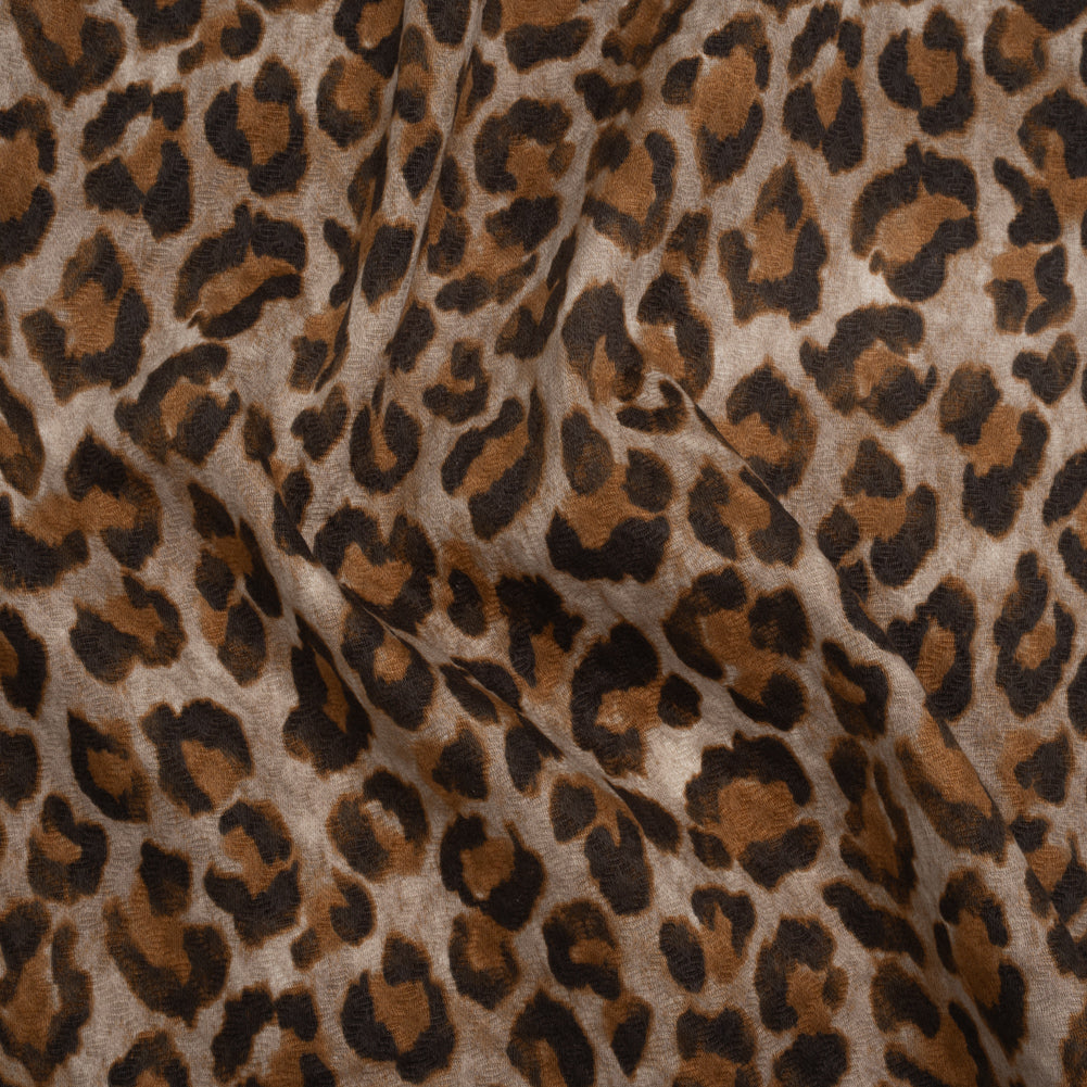 Stretch Cotton Matelasse Print Made in Italy - Beige, Brown and Black Cheetah Print on Diamonds - Deadstock Stretch Cotton Matelasse Print Made in Italy - Beige, Brown and Black Cheetah Print on Diamonds - Deadstock