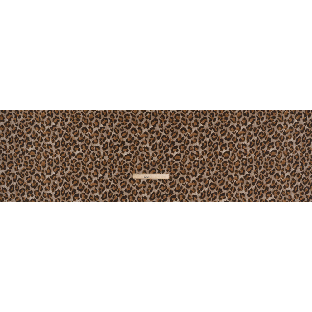 Rayon Woven Print Made in Italy - Greige, Tan and Dark Brown Cheetah Spots - Deadstock - Full Rayon Woven Print Made in Italy - Greige, Tan and Dark Brown Cheetah Spots - Deadstock - Full