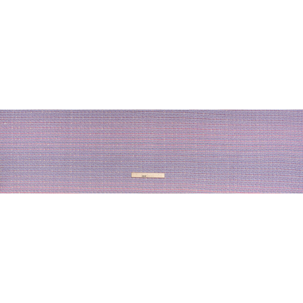 Wool Blend Tweed Woven Made in Italy - Lavender, Baby Blue and Orchid Pink Stripes - Deadstock Full Wool Blend Tweed Woven Made in Italy - Lavender, Baby Blue and Orchid Pink Stripes - Deadstock Full