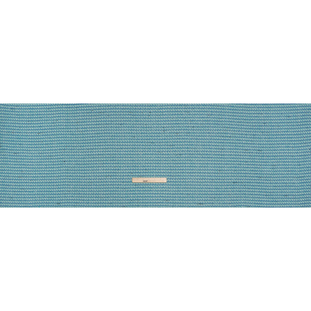 Metallic Wool Blend Tweed Made in Italy - Aqua, Blue and White Metallic Wool Blend Tweed Made in Italy - Aqua, Blue and White