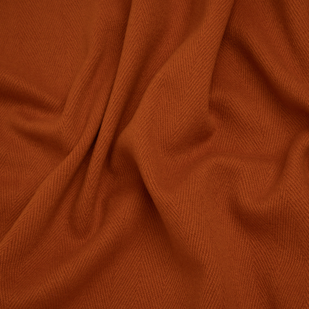 Heavy Wool Twill Coating - Pumpkin Orange Herringbone - Deadstock Heavy Wool Twill Coating - Pumpkin Orange Herringbone - Deadstock