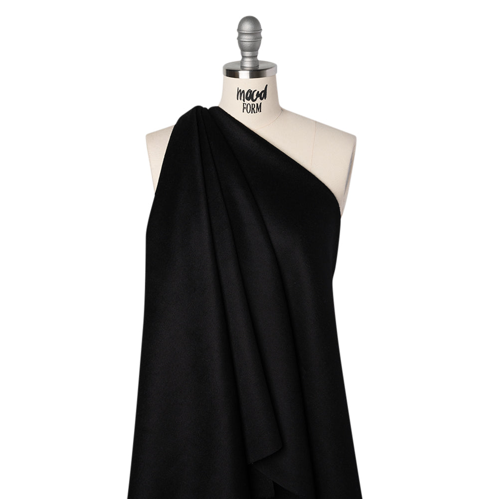 Brushed Wool Blend Coating - Black - Deadstock Drape Brushed Wool Blend Coating - Black - Deadstock Drape