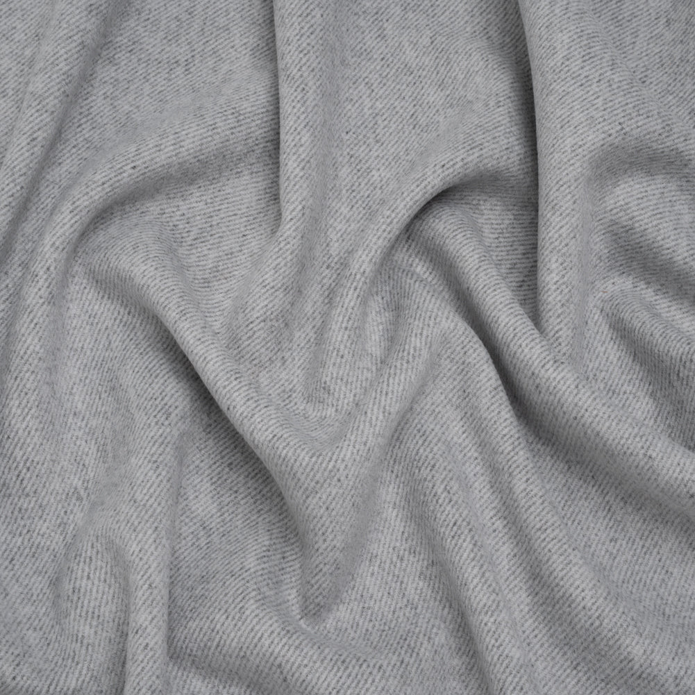 Brushed Polyester Twill Coating - Gray and White - Deadstock Brushed Polyester Twill Coating - Gray and White - Deadstock