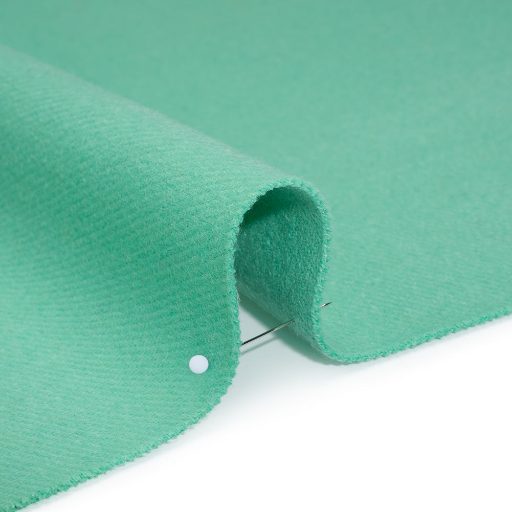 Brushed Wool Blend Twill Coating - Bright Mint - Deadstock Brushed Wool Blend Twill Coating - Bright Mint - Deadstock