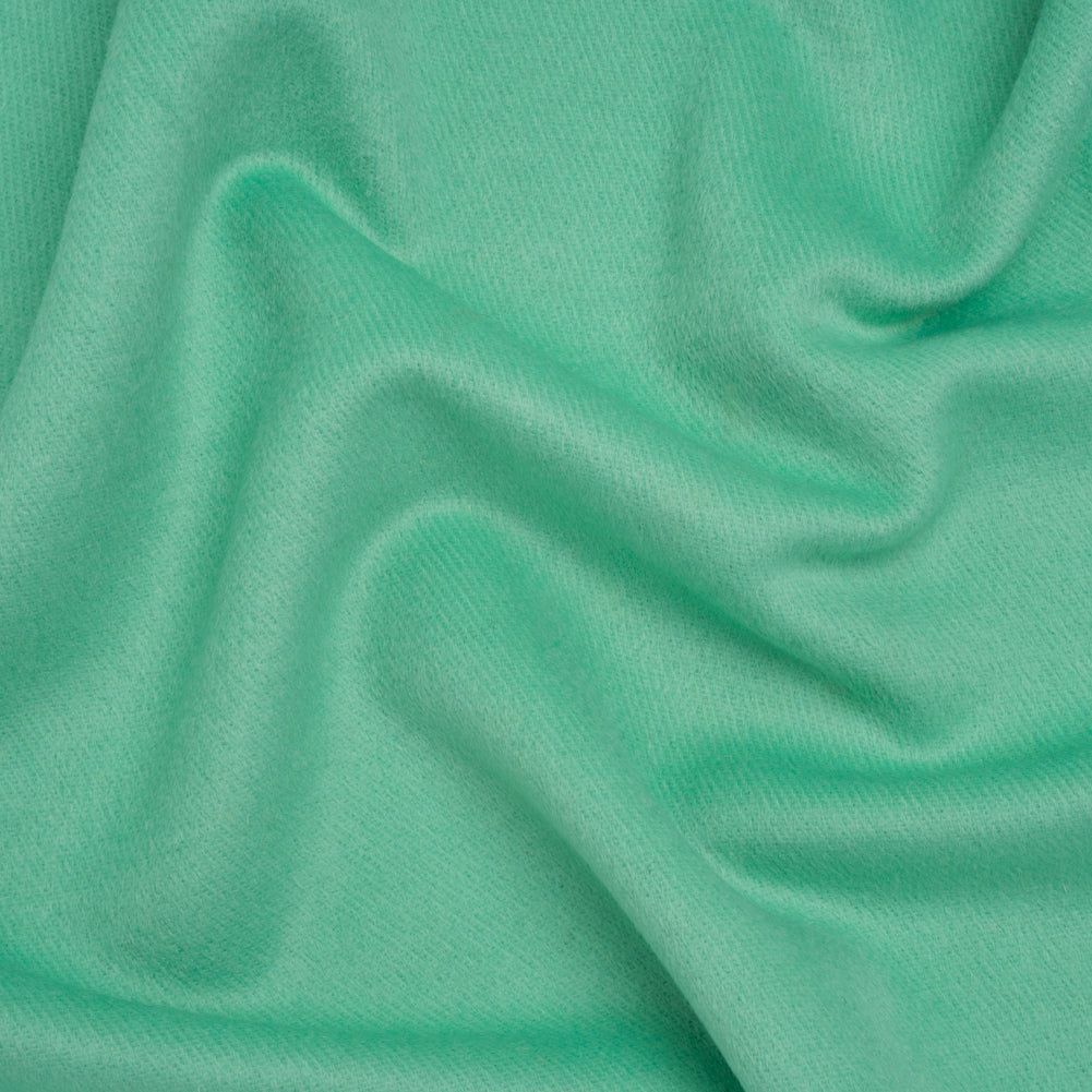 Brushed Wool Blend Twill Coating - Bright Mint - Deadstock Brushed Wool Blend Twill Coating - Bright Mint - Deadstock