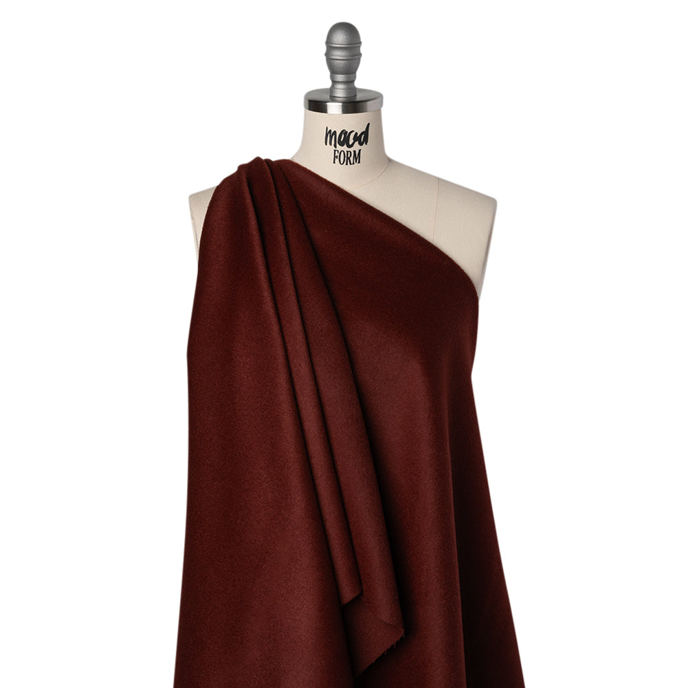 Brushed Wool Blend Coating - Burgundy - Deadstock - Drape Brushed Wool Blend Coating - Burgundy - Deadstock - Drape