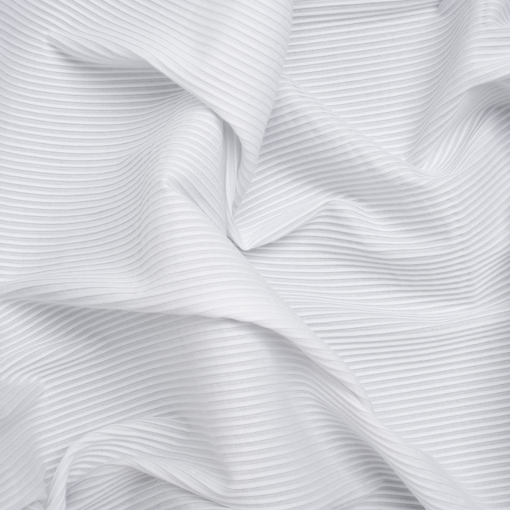 Cotton Ottoman Shirting - White Ribs - Deadstock Cotton Ottoman Shirting - White Ribs - Deadstock