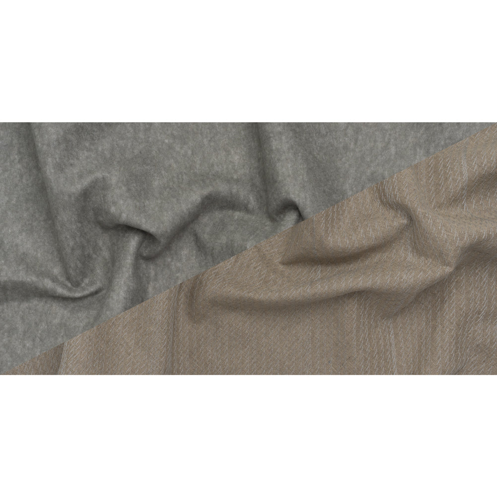Wool Felt with Stitched Linen Burlap Backing - Heathered Gray and Oatmeal - Deadstock - Full Wool Felt with Stitched Linen Burlap Backing - Heathered Gray and Oatmeal - Deadstock - Full
