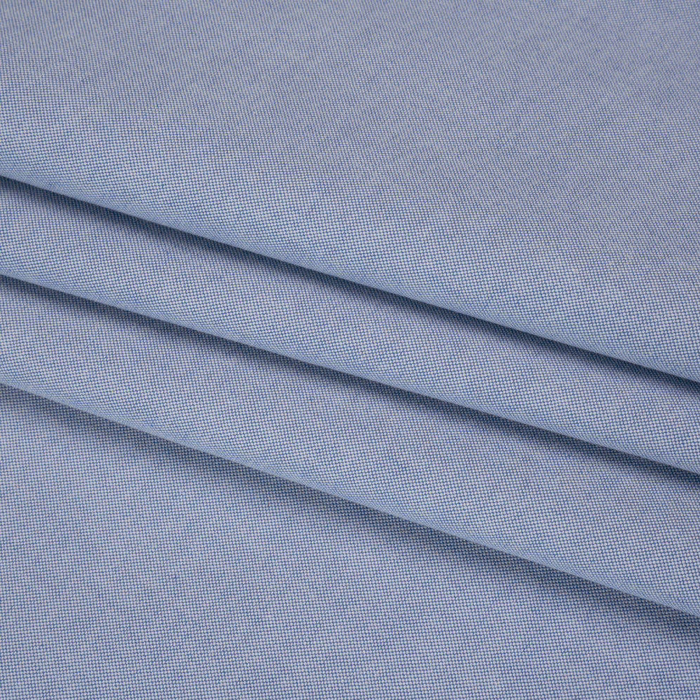Cotton Oxford Shirting - Medium Blue - Deadstock Cotton Oxford Shirting - Medium Blue - Deadstock