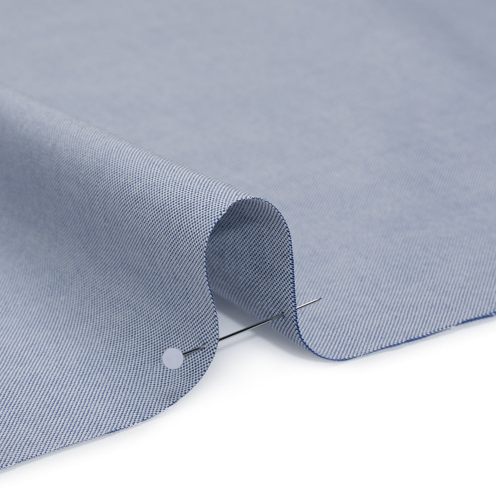 Cotton Oxford Shirting - Medium Blue - Deadstock Cotton Oxford Shirting - Medium Blue - Deadstock
