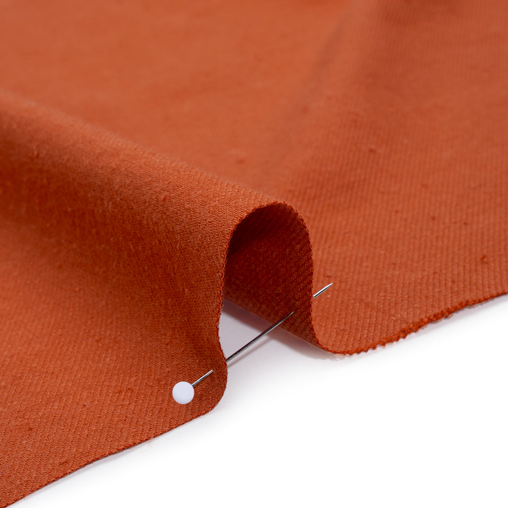 Textured Cotton Twill - Burnt Orange - Deadstock Textured Cotton Twill - Burnt Orange - Deadstock