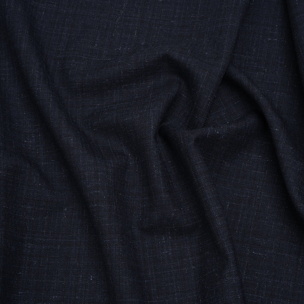 Wool and Alpaca Suiting Made in Italy - Heathered Dark Indigo - Deadstock Wool and Alpaca Suiting Made in Italy - Heathered Dark Indigo - Deadstock