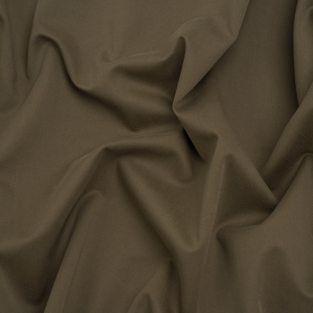 Stretch Cotton and Cashmere Twill Made in Italy - Army Green - Deadstock Stretch Cotton and Cashmere Twill Made in Italy - Army Green - Deadstock