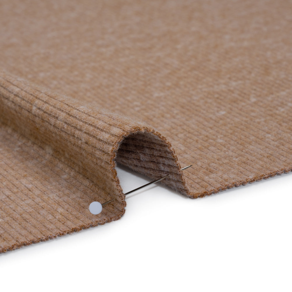 Stretch Brushed Double Face 2x2 Rib Knit - Pecan Beige - Deadstock Detail Stretch Brushed Double Face 2x2 Rib Knit - Pecan Beige - Deadstock Detail