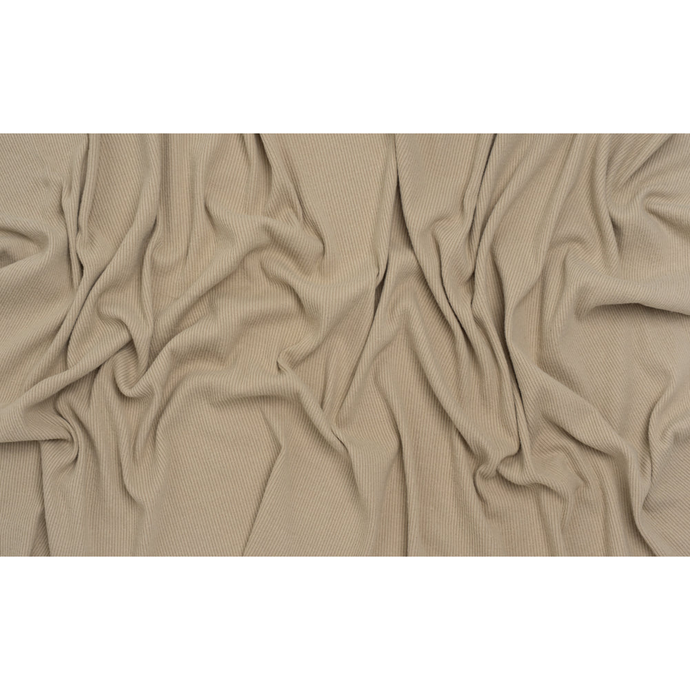Stretch Brushed Double Face 2x2 Rib Knit - Taupe - Deadstock Stretch Brushed Double Face 2x2 Rib Knit - Taupe - Deadstock