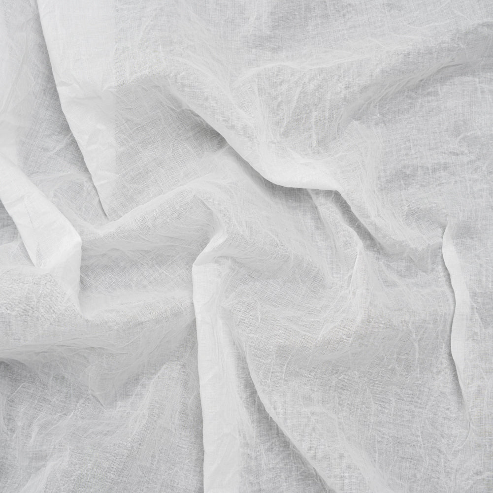 Crinkled Lightweight Cotton Woven - White PFD - Deadstock Crinkled Lightweight Cotton Woven - White PFD - Deadstock