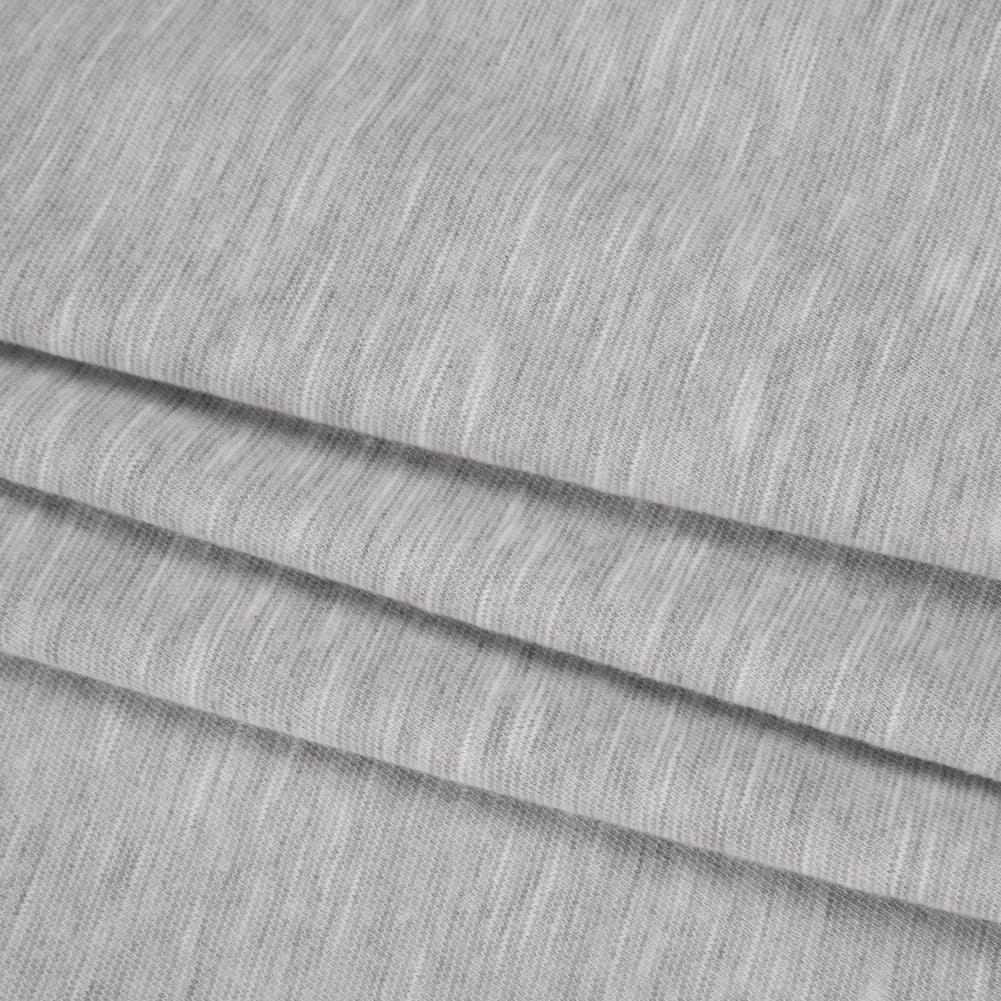 Slubbed Cotton and Polyester Jersey - Heathered Gray - Deadstock Slubbed Cotton and Polyester Jersey - Heathered Gray - Deadstock