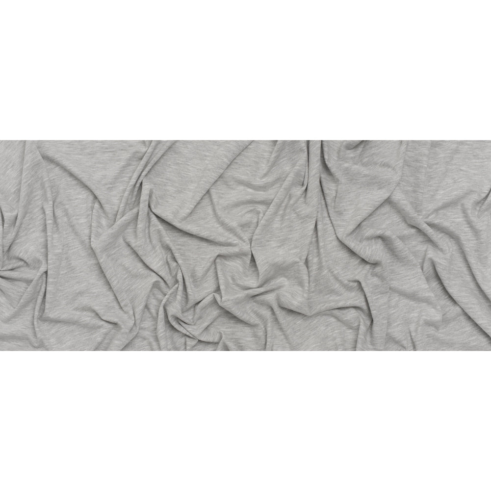 Slubbed Cotton and Polyester Jersey - Heathered Gray - Deadstock Slubbed Cotton and Polyester Jersey - Heathered Gray - Deadstock