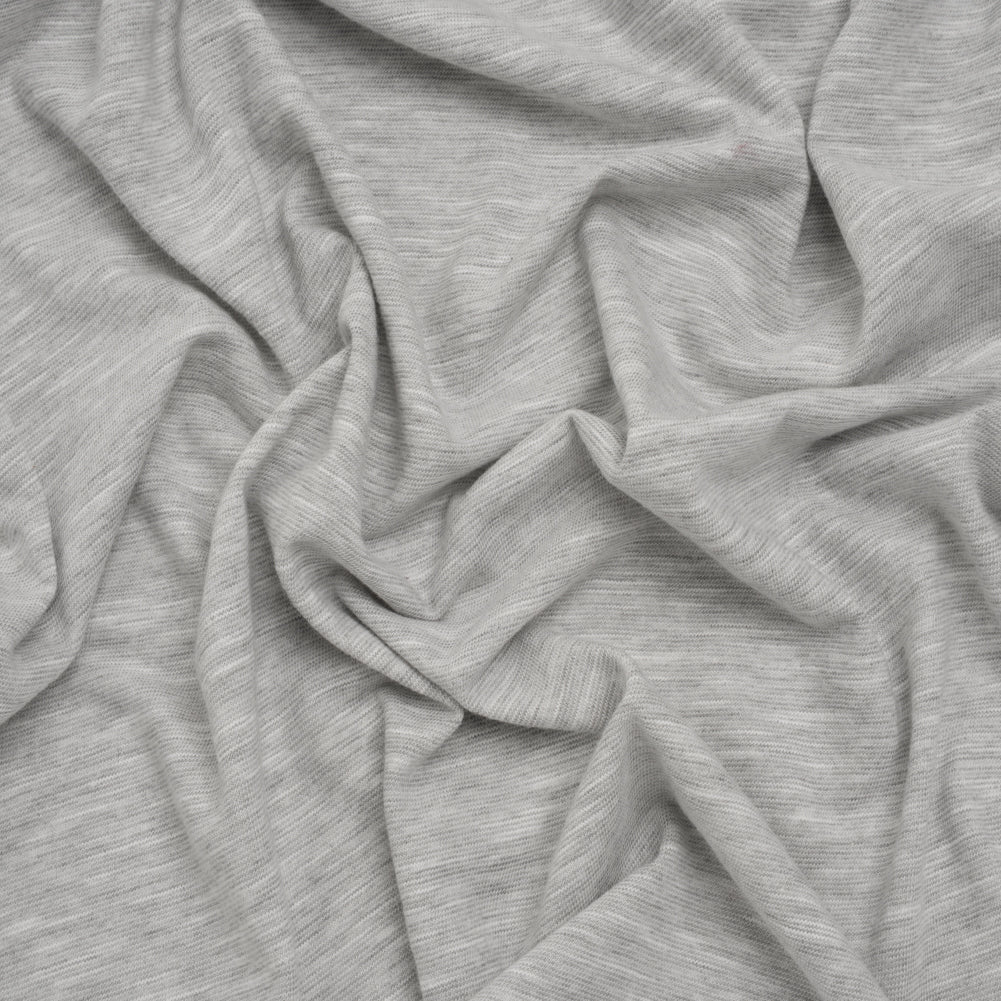 Slubbed Cotton and Polyester Jersey - Heathered Gray - Deadstock Slubbed Cotton and Polyester Jersey - Heathered Gray - Deadstock