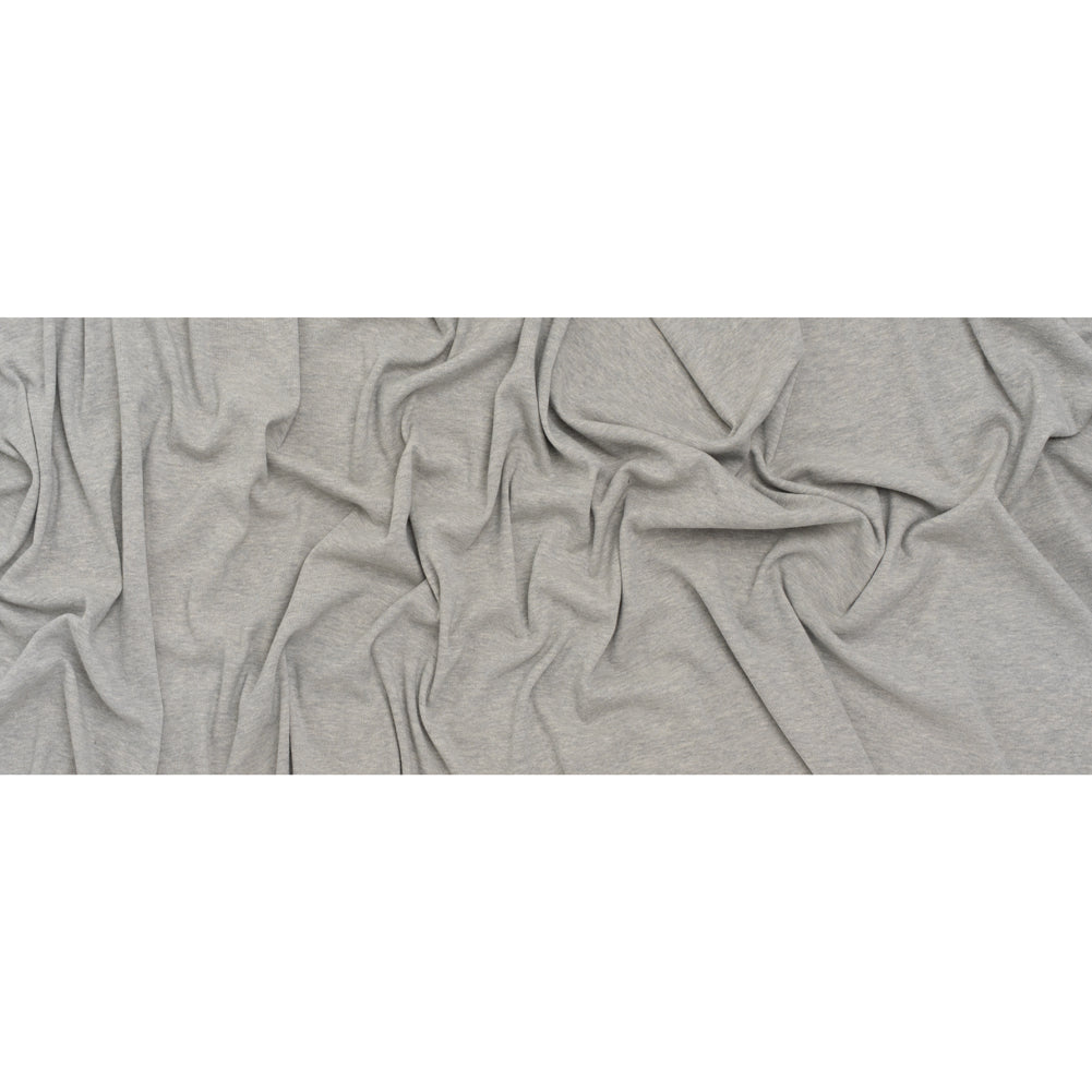 Cotton and Polyester 1x1 Rib Knit - Heathered Light Gray - Deadstock - Full Cotton and Polyester 1x1 Rib Knit - Heathered Light Gray - Deadstock - Full