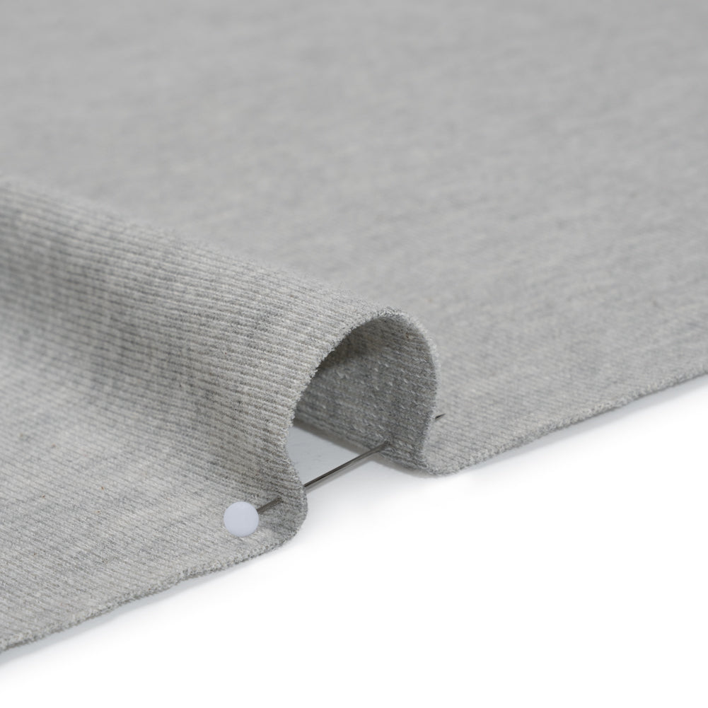 Cotton and Polyester 1x1 Rib Knit - Heathered Warm Gray - Deadstock Detail Cotton and Polyester 1x1 Rib Knit - Heathered Warm Gray - Deadstock Detail
