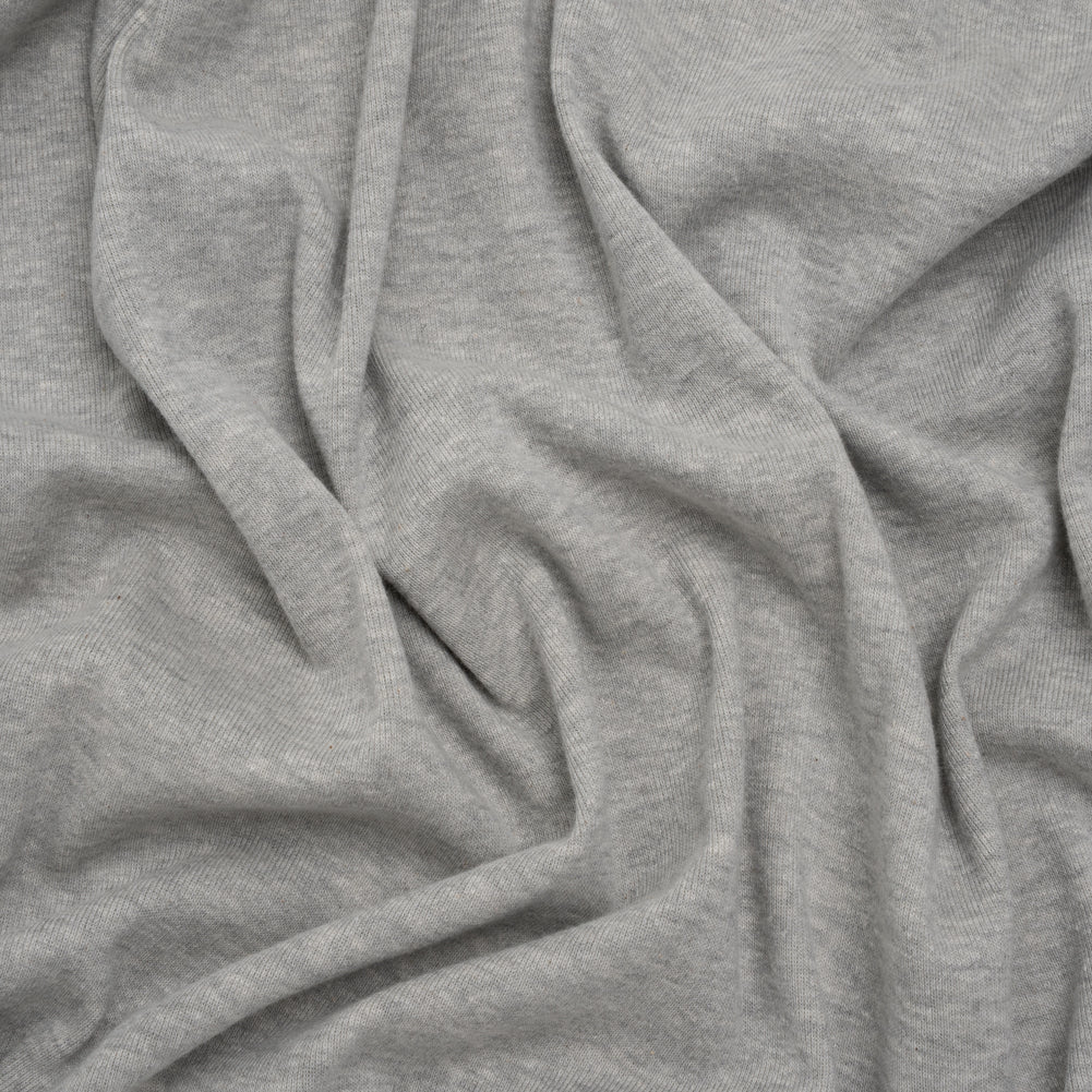 Cotton and Polyester 1x1 Rib Knit - Heathered Warm Gray - Deadstock Cotton and Polyester 1x1 Rib Knit - Heathered Warm Gray - Deadstock