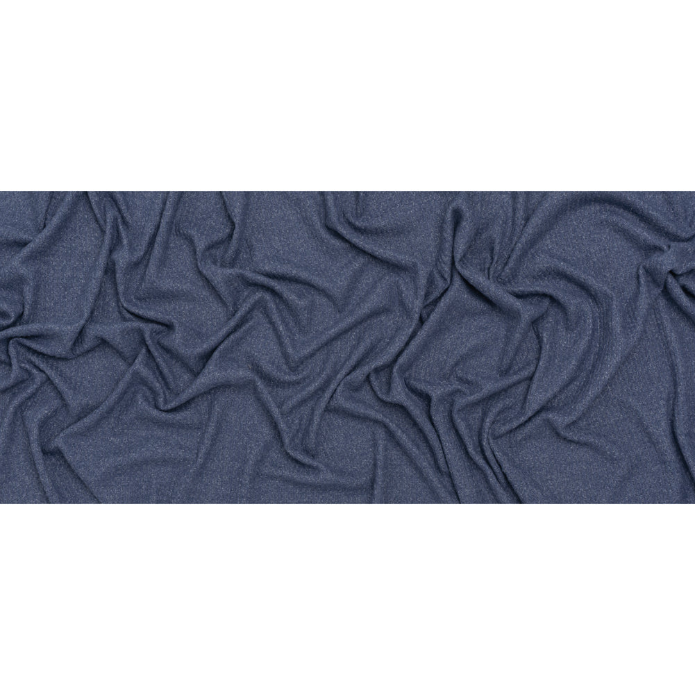 Brushed Stretch Rayon and Polyester Waffle Sweater Knit - Heathered Cadet Blue - Deadstock Brushed Stretch Rayon and Polyester Waffle Sweater Knit - Heathered Cadet Blue - Deadstock