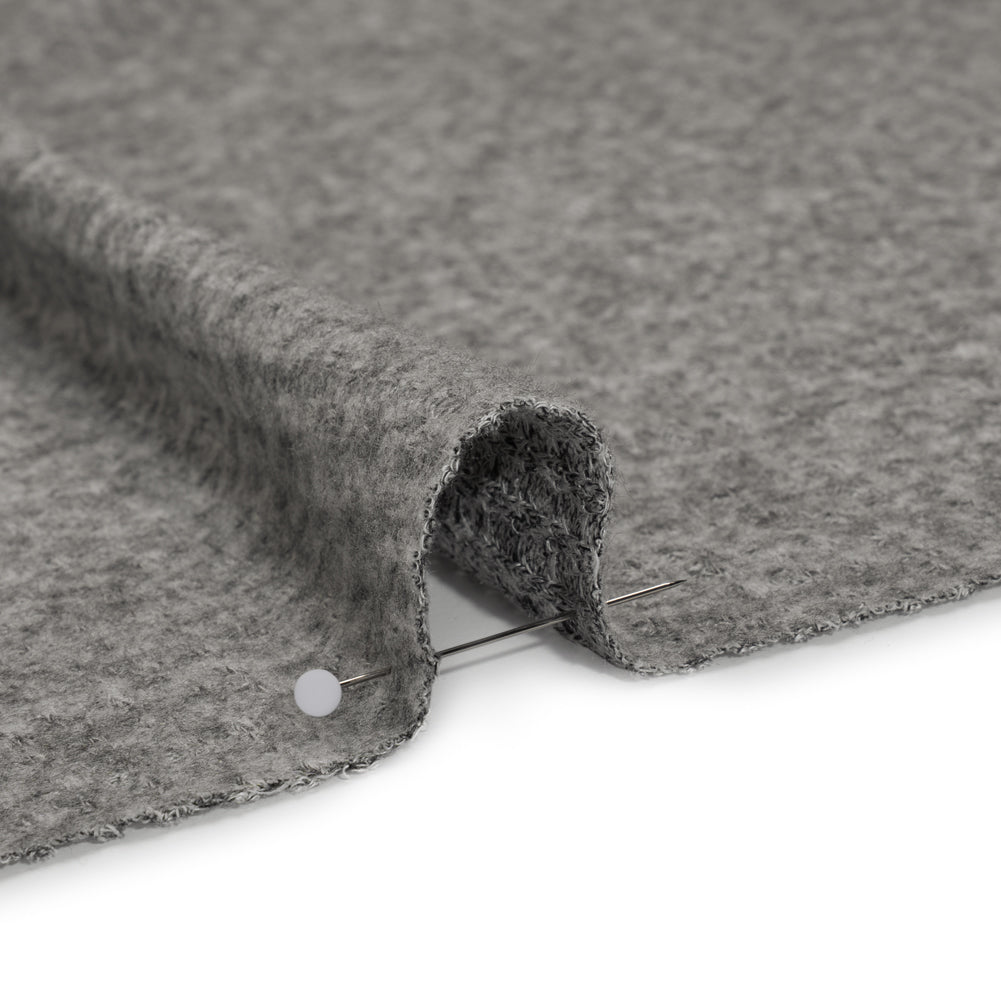 Brushed Stretch Rayon and Polyester Waffle Sweater Knit - Heathered Light Gray - Deadstock Detail Brushed Stretch Rayon and Polyester Waffle Sweater Knit - Heathered Light Gray - Deadstock Detail