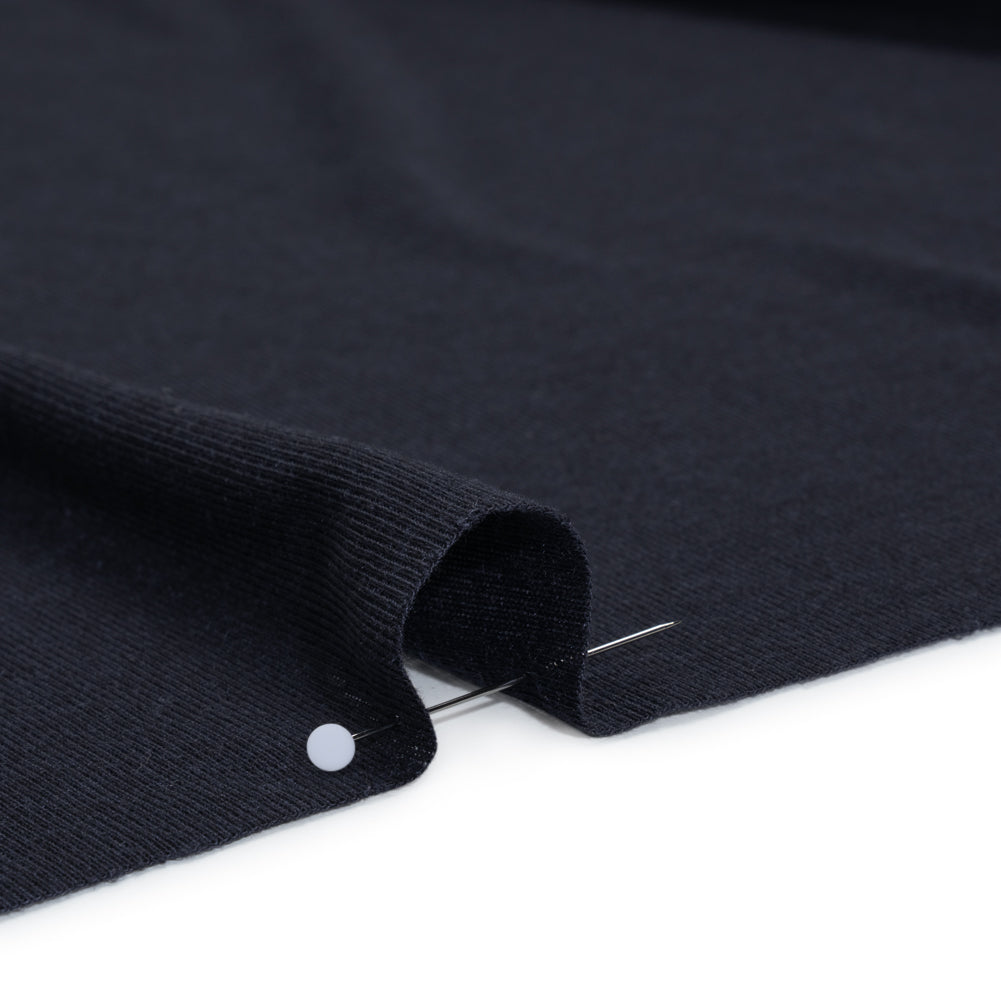 Polyester 1x1 Rib Knit - Navy Blue - Deadstock Detail Polyester 1x1 Rib Knit - Navy Blue - Deadstock Detail