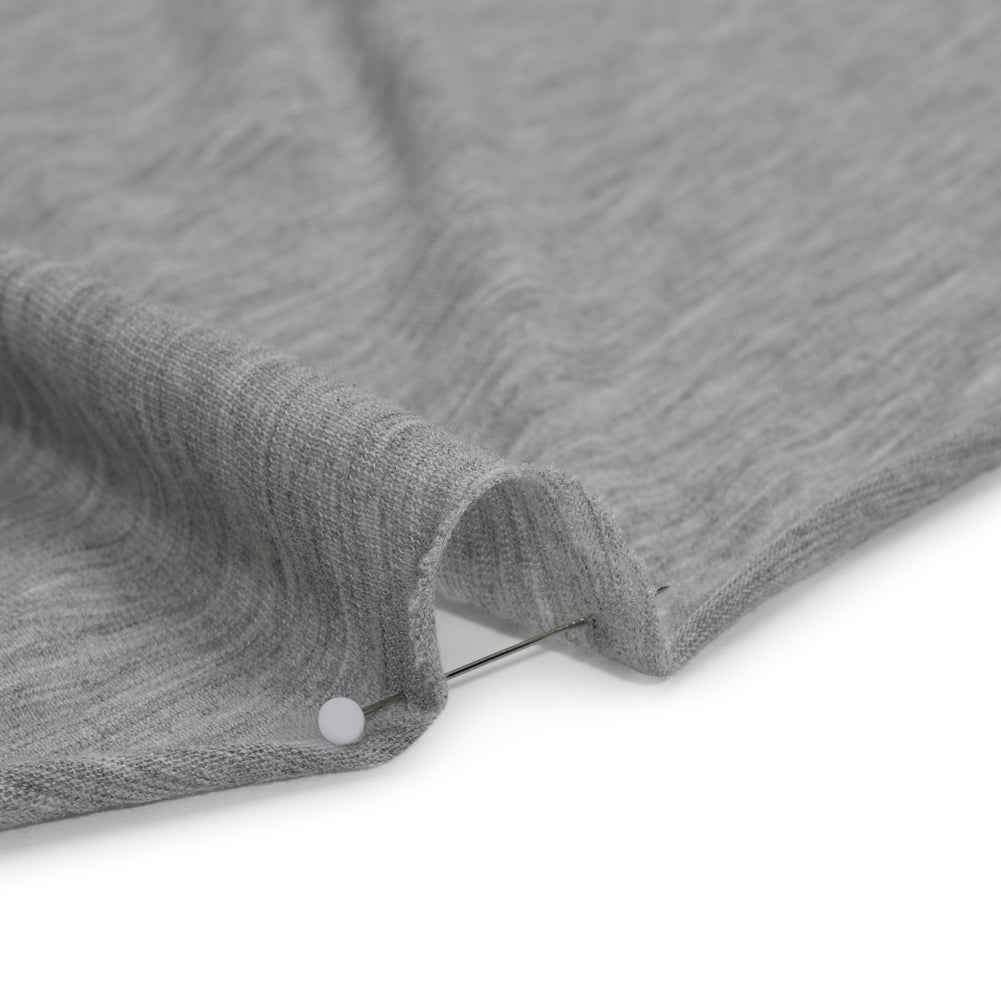 Lightweight Modal, Polyester and Cotton Jersey - Heathered Light Gray - Deadstock Lightweight Modal, Polyester and Cotton Jersey - Heathered Light Gray - Deadstock