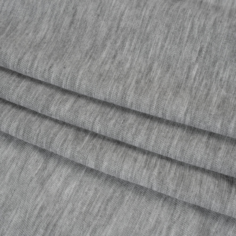 Lightweight Modal, Polyester and Cotton Jersey - Heathered Gray - Deadstock Folded Lightweight Modal, Polyester and Cotton Jersey - Heathered Gray - Deadstock Folded