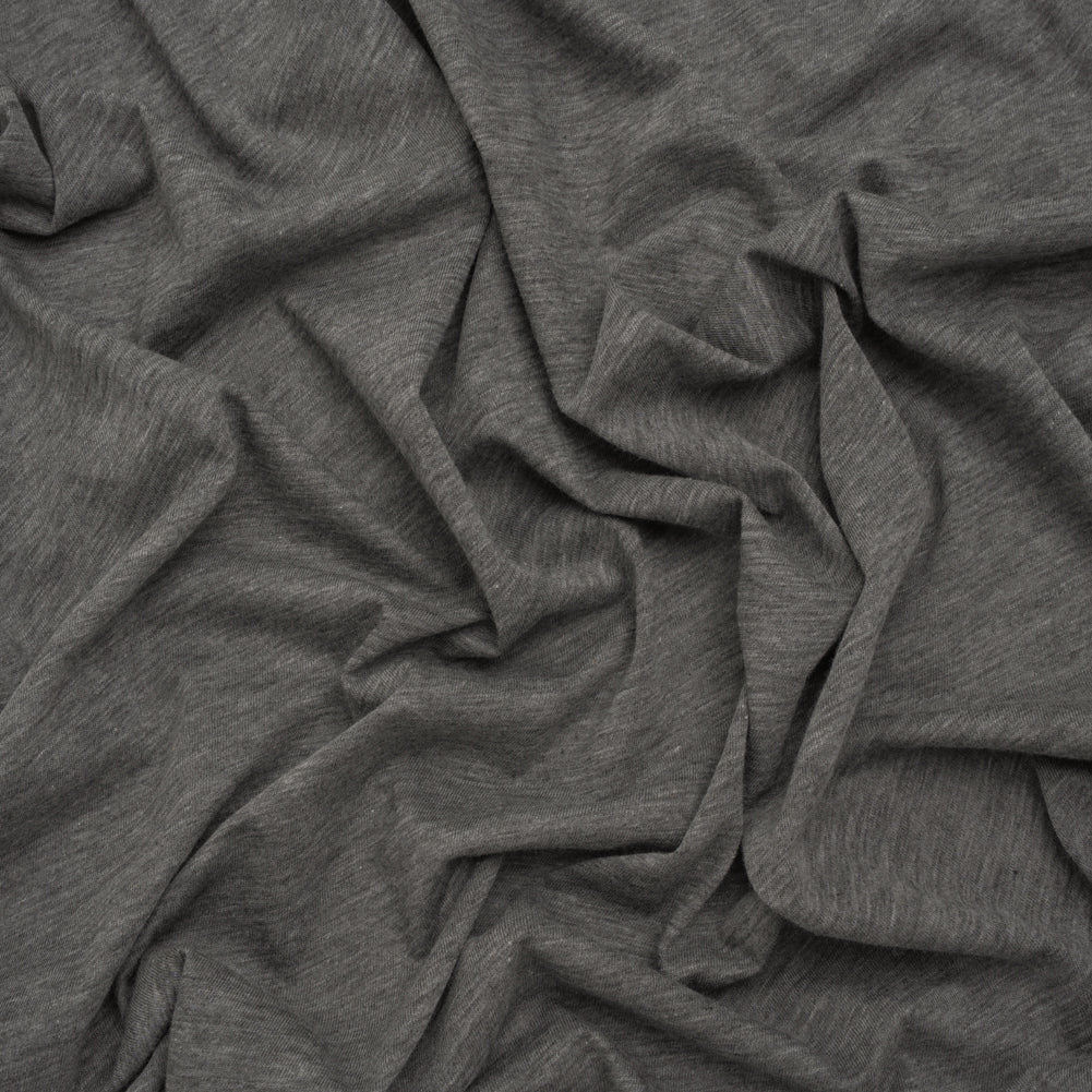 Lightweight Polyester and Cotton Jersey - Heathered Dark Gray - Deadstock Lightweight Polyester and Cotton Jersey - Heathered Dark Gray - Deadstock
