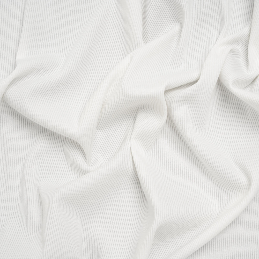 Stretch Cotton 2x2 Rib Knit - White PFD - Deadstock Stretch Cotton 2x2 Rib Knit - White PFD - Deadstock