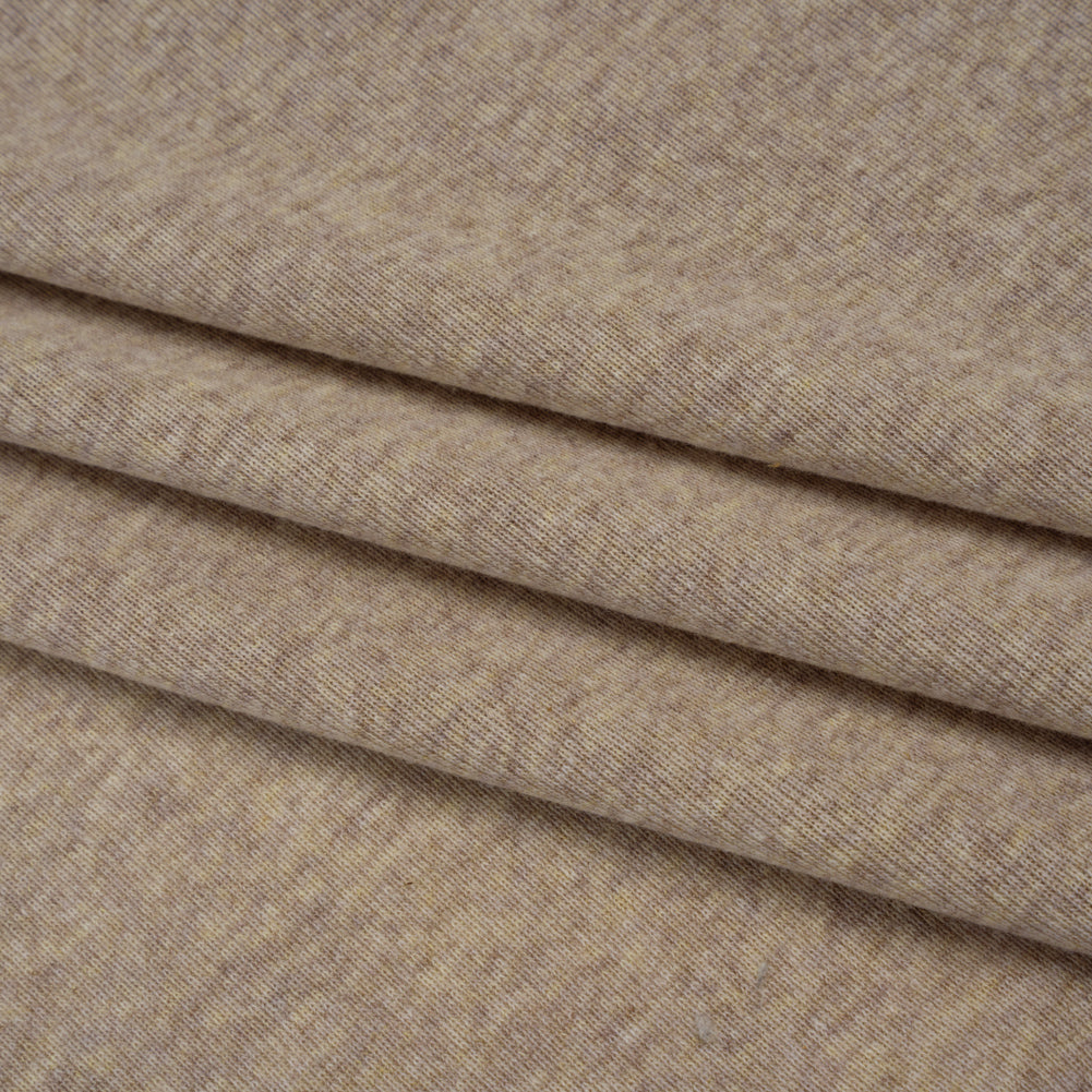 Lightweight Polyester 1x1 Rib Knit - Oatmeal - Deadstock - Folded Lightweight Polyester 1x1 Rib Knit - Oatmeal - Deadstock - Folded