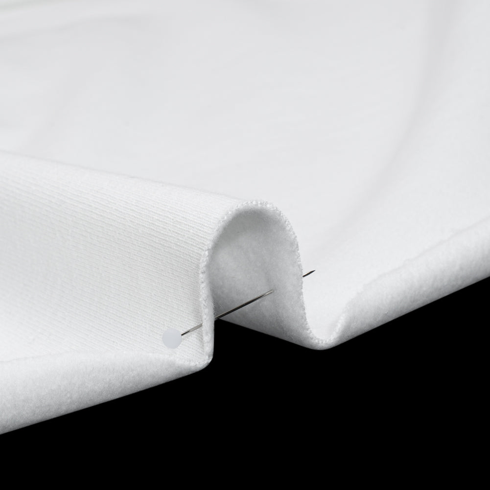 Cotton Brushed French Terry Sweatshirt Fleece - White - Deadstock - Detail Cotton Brushed French Terry Sweatshirt Fleece - White - Deadstock - Detail