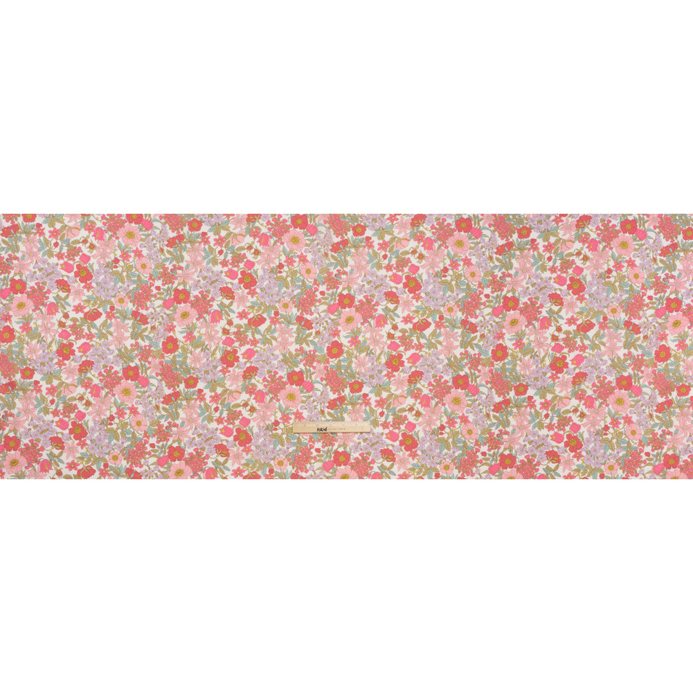Liberty Fabrics Tana Lawn® - Clarabell Pink - Light Pink, Olive Green and Pale Purple Floral - Full - Image 5 of 6 Liberty Fabrics Tana Lawn® - Clarabell Pink - Light Pink, Olive Green and Pale Purple Floral - Full - Image 5 of 6