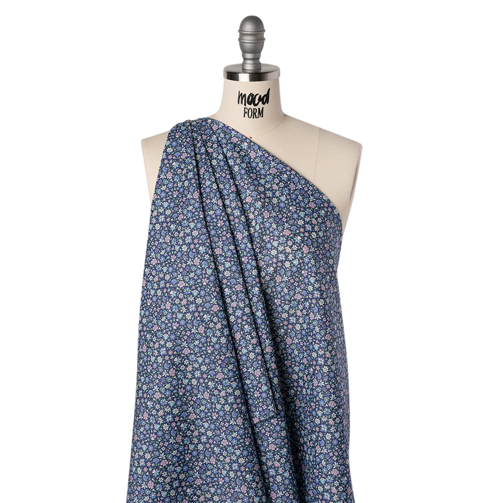 Liberty Fabrics Tana Lawn® - Meera Blue - Blue, Mint and White Simple Floral Folded Liberty Fabrics Tana Lawn® - Meera Blue - Blue, Mint and White Simple Floral Folded