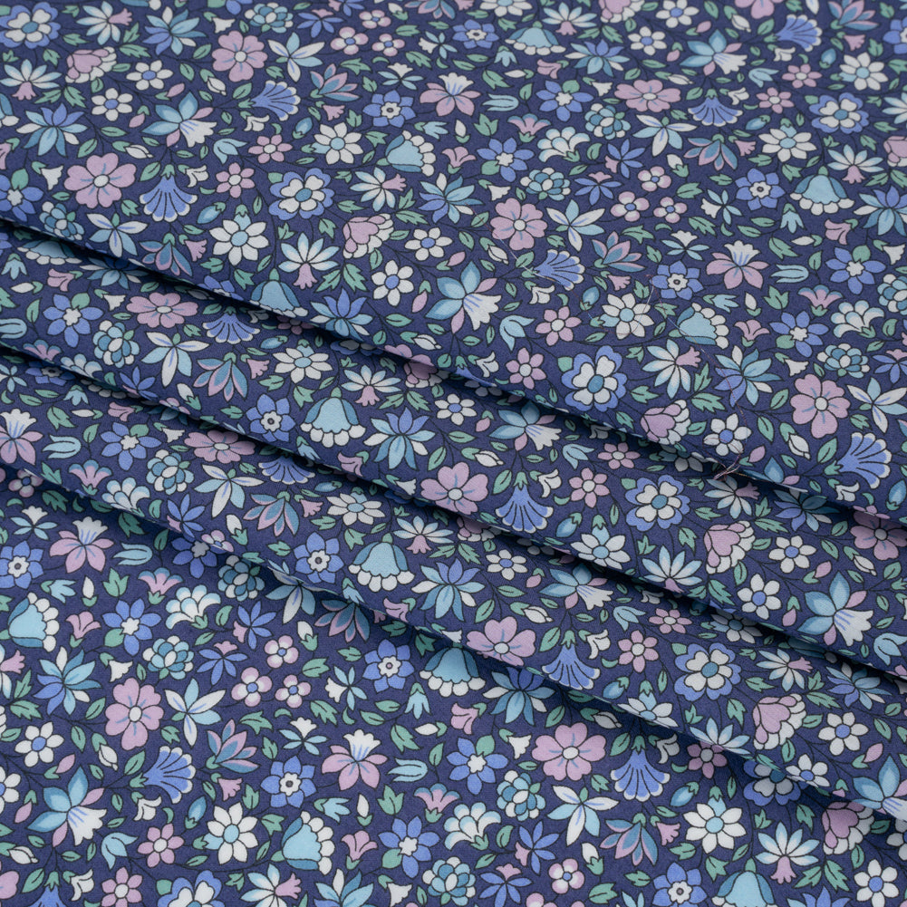 Liberty Fabrics Tana Lawn® - Meera Blue - Blue, Mint and White Simple Floral Detail Liberty Fabrics Tana Lawn® - Meera Blue - Blue, Mint and White Simple Floral Detail