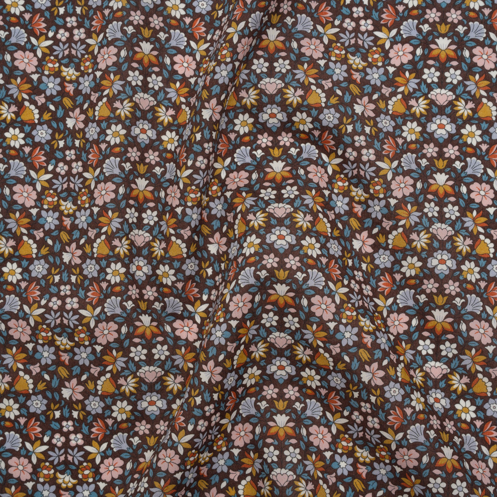 Liberty Fabrics Tana Lawn® - Meera Multi Pastel - Golden Yellow, Light Blue and Brown Simple Floral Drape Liberty Fabrics Tana Lawn® - Meera Multi Pastel - Golden Yellow, Light Blue and Brown Simple Floral Drape