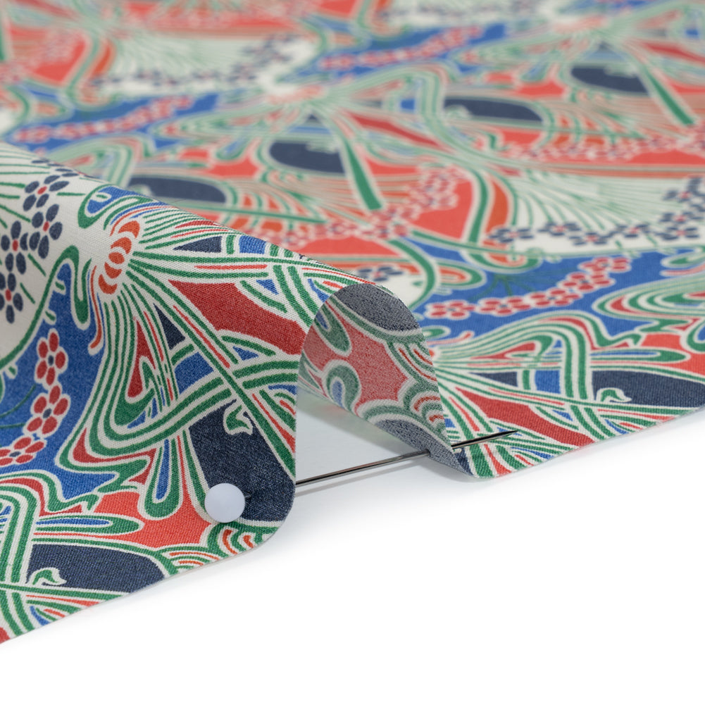 Liberty Fabrics Tana Lawn® - Ianthe Red - Red, Bright Blue and Pink Art Nouveau Floral Trees Full Liberty Fabrics Tana Lawn® - Ianthe Red - Red, Bright Blue and Pink Art Nouveau Floral Trees Full