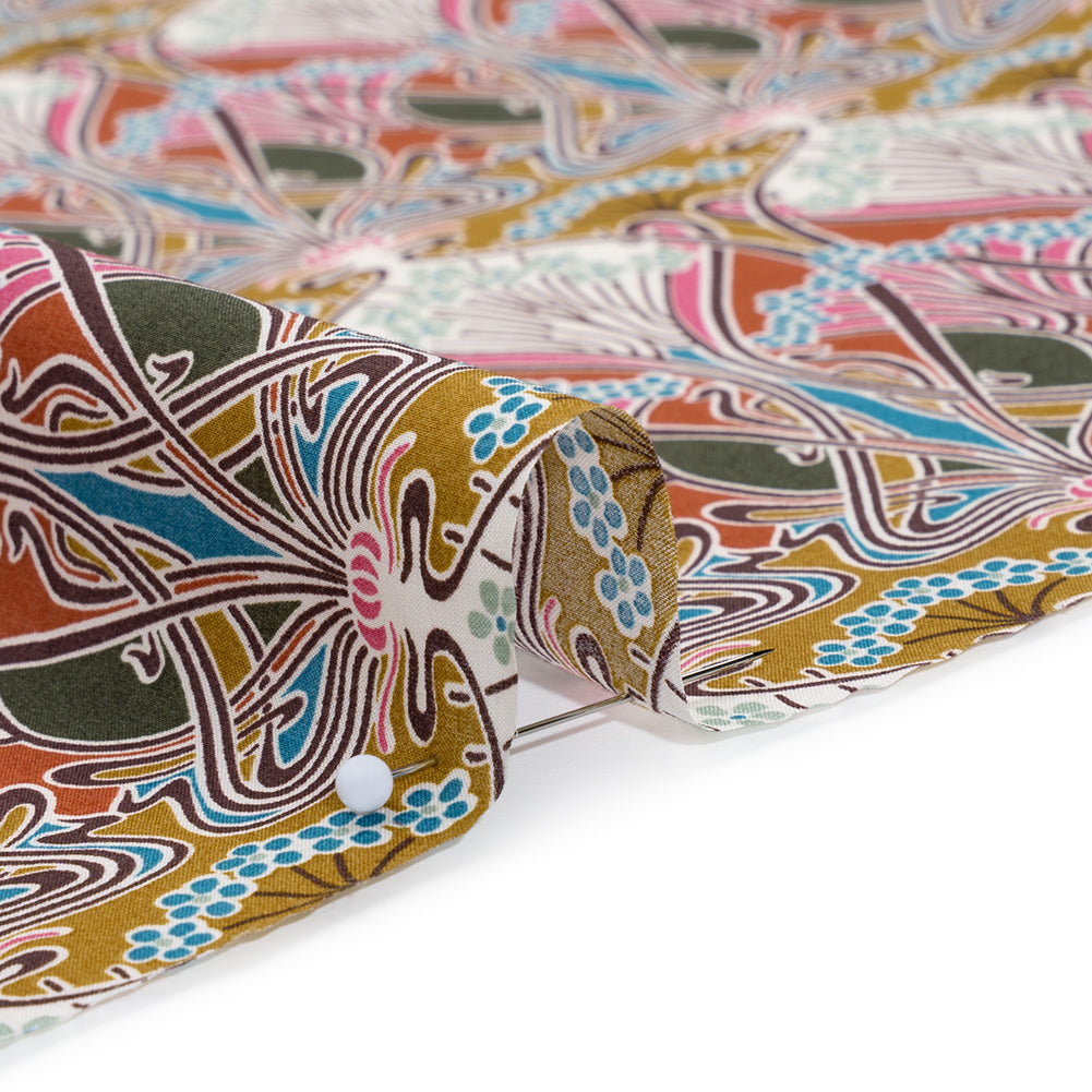 Liberty Fabrics Tana Lawn® - Ianthe Multi Bright - Bright Pink, Sky Blue and Gold Art Nouveau Floral Trees - Full - Image 4 of 6 Liberty Fabrics Tana Lawn® - Ianthe Multi Bright - Bright Pink, Sky Blue and Gold Art Nouveau Floral Trees - Full - Image 4 of 6
