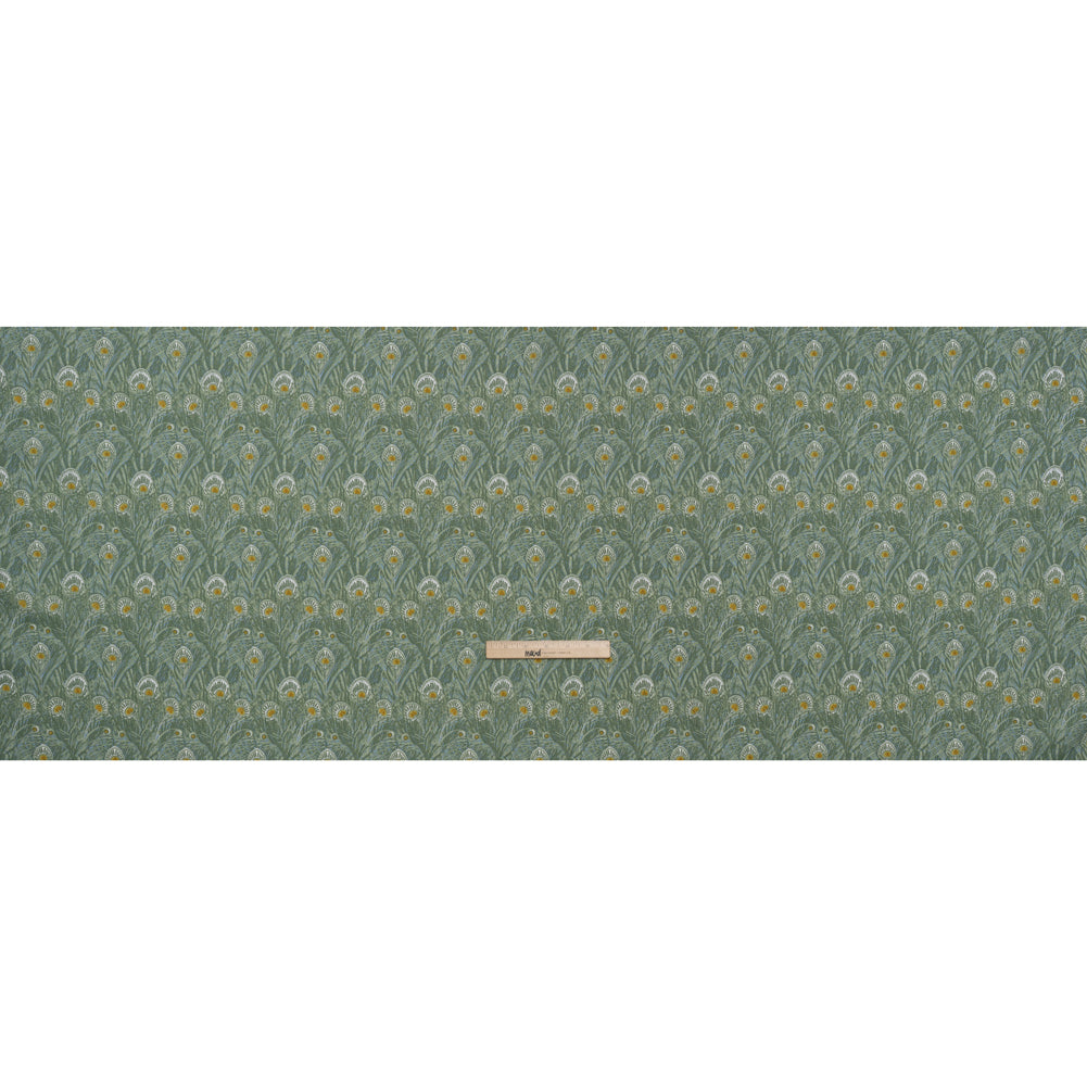 Liberty Fabrics Tana Lawn® - Queen Hera Green - Basil Green and Golden Yellow Field of Feathers Liberty Fabrics Tana Lawn® - Queen Hera Green - Basil Green and Golden Yellow Field of Feathers