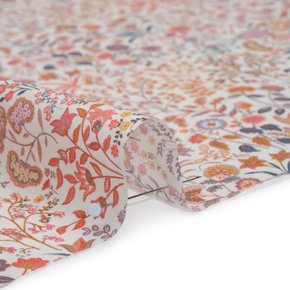 Liberty Fabrics Tana Lawn® - Shepherdly Song Pink - Pink, Peachy Orange and Blue-Gray Wildflowers - Full - Image 4 of 6 Liberty Fabrics Tana Lawn® - Shepherdly Song Pink - Pink, Peachy Orange and Blue-Gray Wildflowers - Full - Image 4 of 6