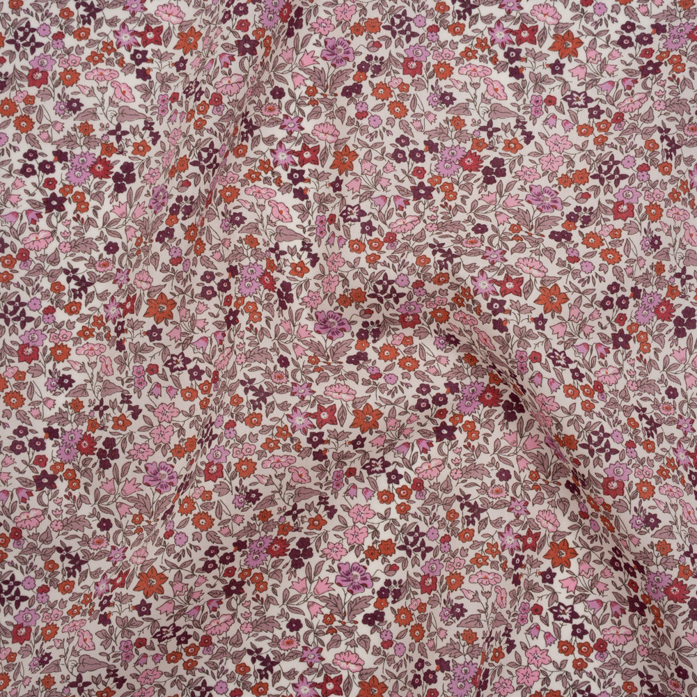 Liberty Fabrics Tana Lawn® - Ava Pink - Pink, Red and Burgundy Florals Drape Liberty Fabrics Tana Lawn® - Ava Pink - Pink, Red and Burgundy Florals Drape