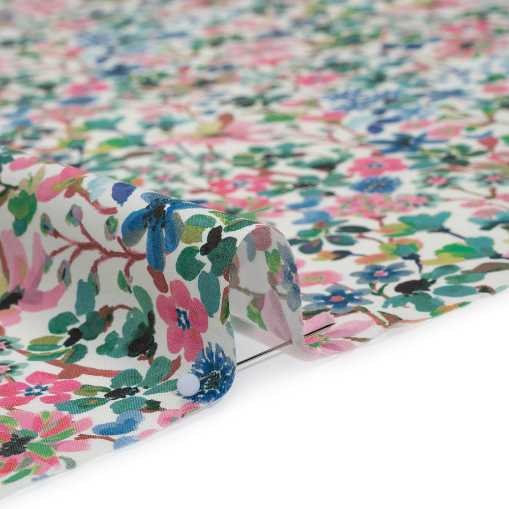 Liberty Fabrics Tana Lawn® - Dreams of Summer Green - Pink, Green and Blue Watercolor Floral Full Liberty Fabrics Tana Lawn® - Dreams of Summer Green - Pink, Green and Blue Watercolor Floral Full