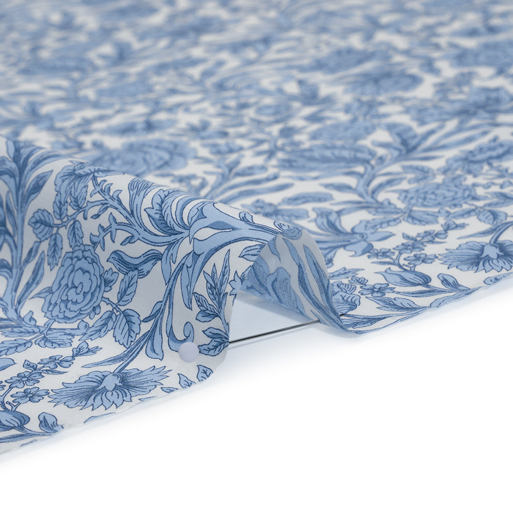 Liberty Fabrics Tana Lawn® - Sambourne Light Blue - Light Blue and White Fancy Roses Full Liberty Fabrics Tana Lawn® - Sambourne Light Blue - Light Blue and White Fancy Roses Full