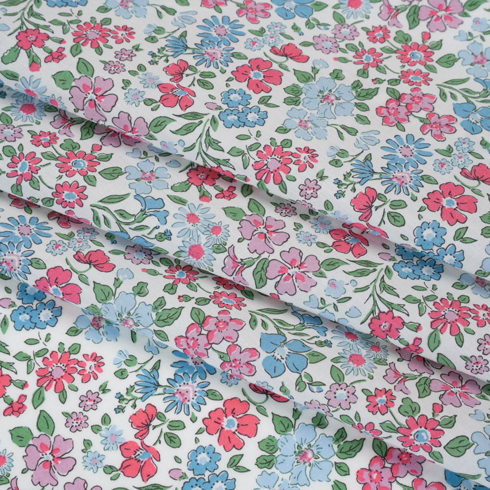Liberty Fabrics Tana Lawn® - Annabella Blue - Baby Blue, Pink and Green Floral Liberty Fabrics Tana Lawn® - Annabella Blue - Baby Blue, Pink and Green Floral